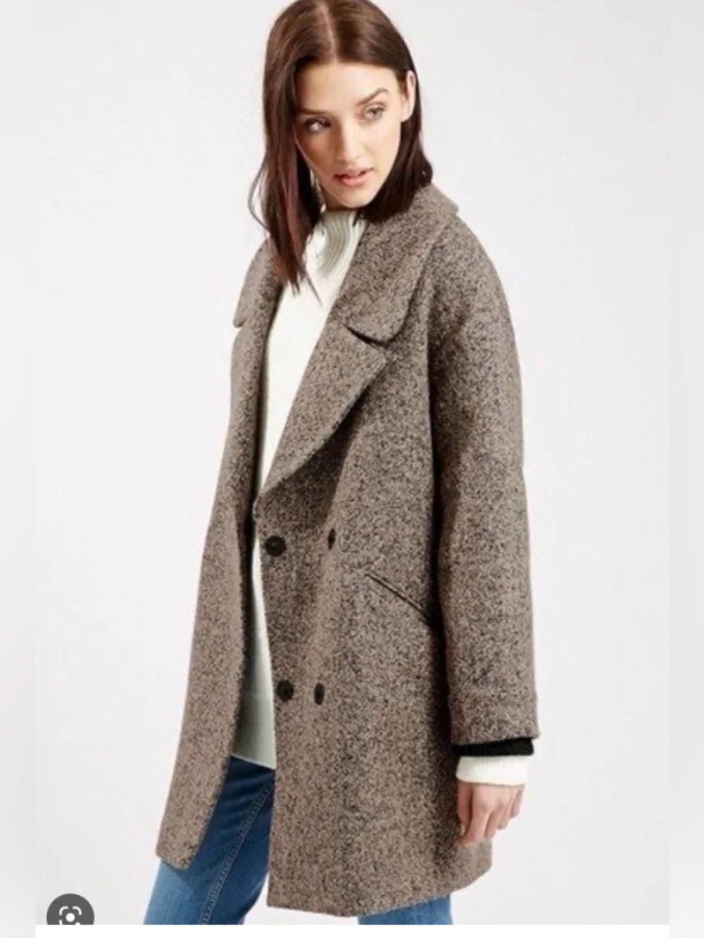 Nordstrom Topshop Amelia Women's Bouclé Oversized Coat Size 4